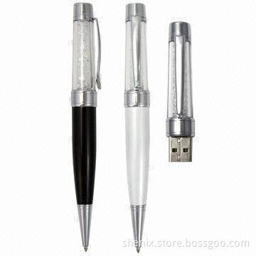 Swarovski Elements Crystalline USB Ballpoint Pens, Measures 14.7 x 1.5cm